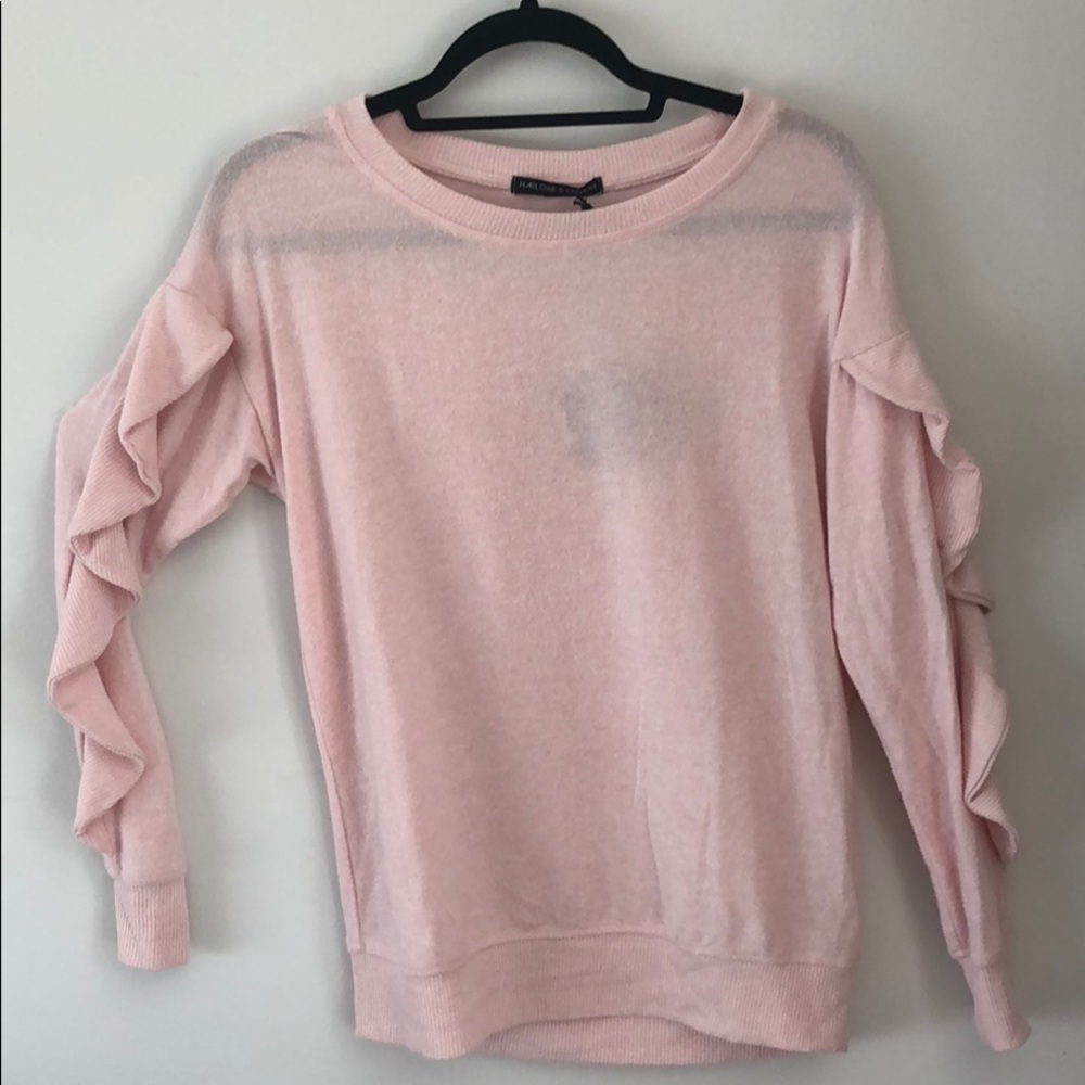 Harlowe & Graham Ruffle Sleeve Sweater